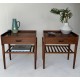 Omann Jun Bedsides in Teak with drawer and ladder rack shelf id 1.