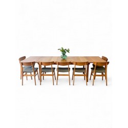 Rare Solid Oak Dining Table by Kurt Ostervig id 67 seats 12.