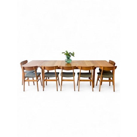 Rare Solid Oak Dining Table by Kurt Ostervig id 67