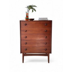 Dark Danish Teak Tall Boy id 70
