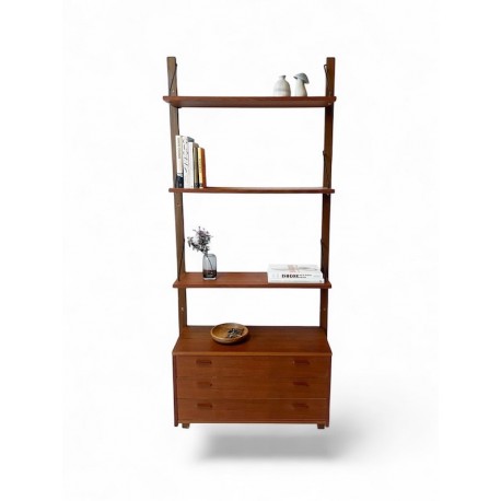 Single Bay Danish Teak Wall System id 82