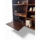 Mid Century Danish Modern Slim Bookcase with Lower Bar Unit with Key id 13