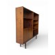 Mid Century Danish Modern Slim Bookcase with Lower Bar Unit with Key id 13
