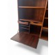 Mid Century Danish Modern Slim Bookcase with Lower Bar Unit with Key id 13
