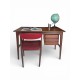 Danish Teak Desk with 3 drawers and dressed from the back id 72