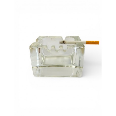 Mid century The Cigaro Ice Cube Glass Ashtray By Kaj Franck Nuutajarvi Finland 1960-70s