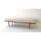 founds' custom bench in teak - ideal for the end of a bed.