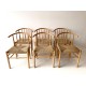 Set of 6 Beech Erik Jorgensen Dining Chairs.