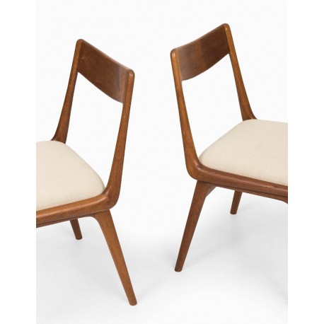 Set of 6 Set of six dining chairs model boomerang designed by Alfred Christensen.  id 58